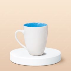 Ly sứ bầu quai tim lòng màu in logo