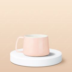 Ly sứ hiện đại quai vuông in logo