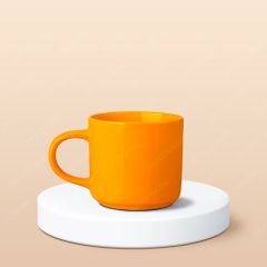 Ly sứ trụ lùn quai C in logo