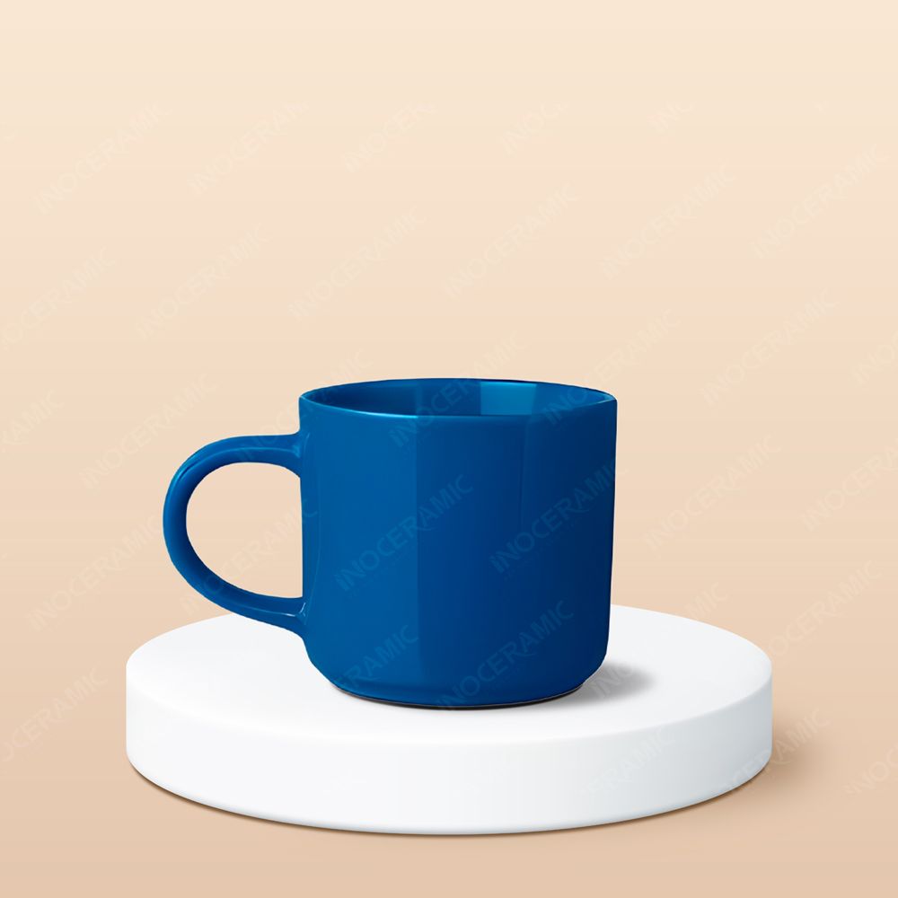 Ly sứ trụ lùn quai C in logo