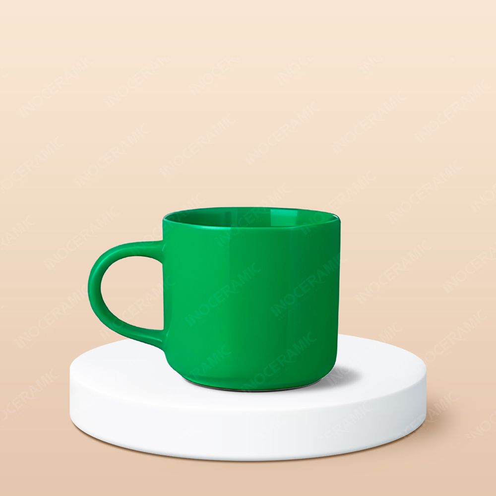 Ly sứ trụ lùn quai C in logo