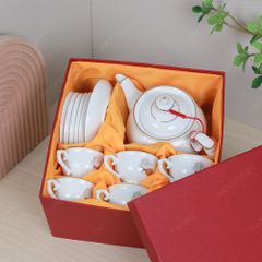 Bộ ấm trà Đài Các Giáp Thìn 2024 kẻ chỉ vàng