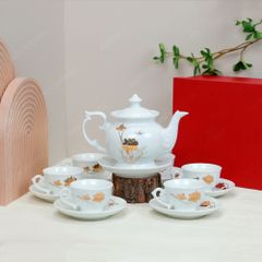 Bộ ấm trà Đài Các sen vàng