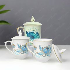 Ly quai tim nắp ngọn lửa in decal