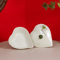 Bộ 3 hũ đựng mứt tim vẽ đài sen Bát Tràng – Quà Tết tinh tế, cao cấp