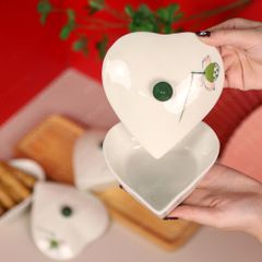 Bộ 3 hũ đựng mứt tim vẽ đài sen Bát Tràng – Quà Tết tinh tế, cao cấp