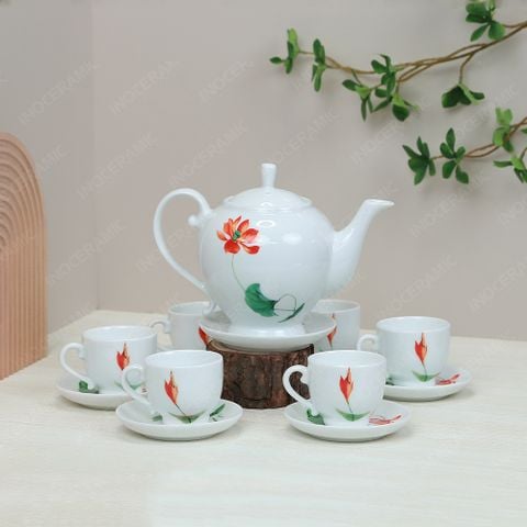 Bộ ấm trà Camelia hồng liên