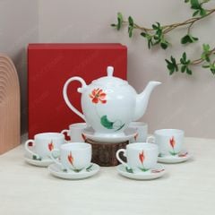 Bộ ấm trà Camelia hồng liên