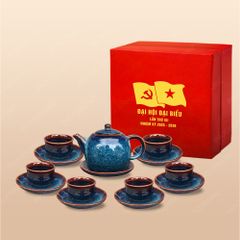 Quà tặng Đại hội Đảng - Bộ ấm trà Tây Thi men hỏa biến
