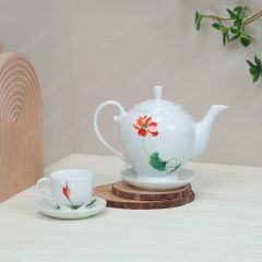 Bộ ấm trà Camelia hồng liên