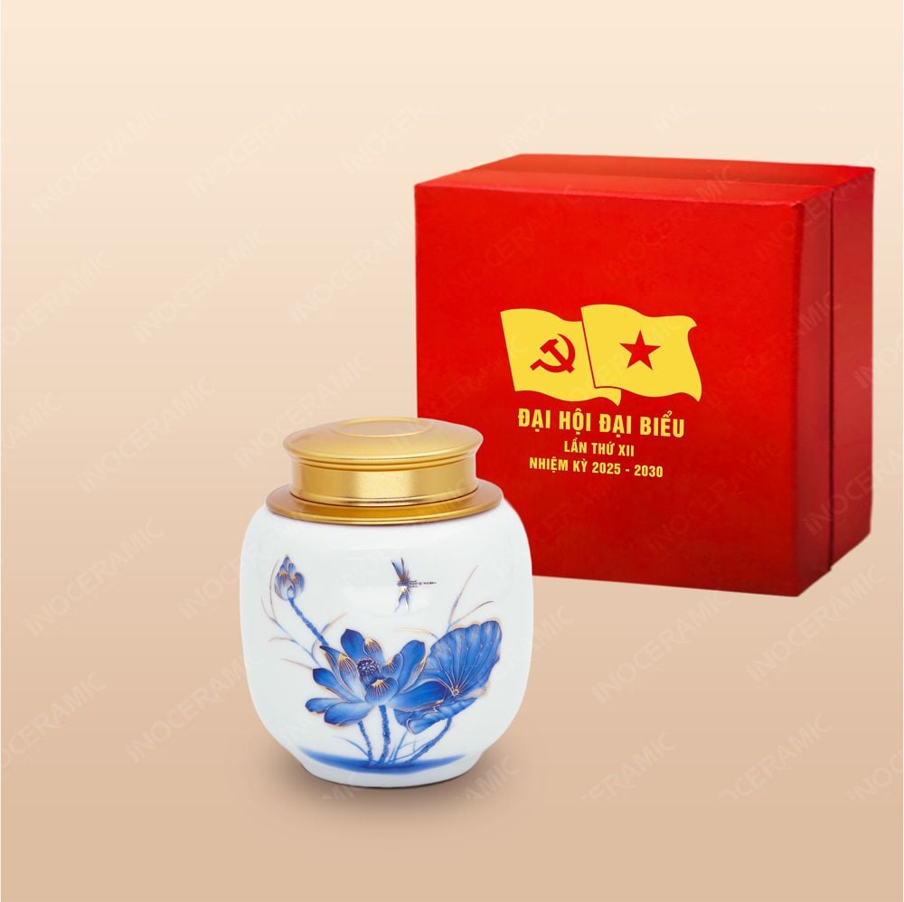 Quà tặng Đại hội Đảng - Hũ trà sen xanh 200gr