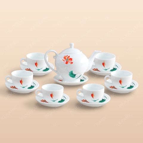 Bộ ấm trà Camelia hồng liên
