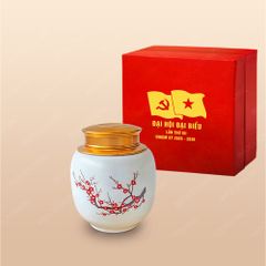 Quà tặng Đại hội Đảng - Hũ trà hoa đào 200gr