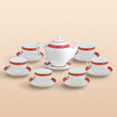 Bộ ấm trà Camelia viền hạc đỏ