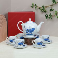 Bộ ấm trà Camelia sen chuồn xanh chỉ xanh