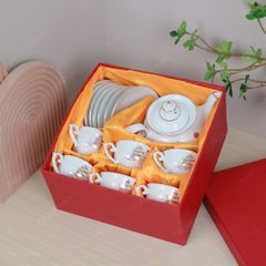 Bộ ấm trà Đài Các Thuận buồm kẻ chỉ vàng