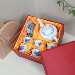 Bộ ấm trà Camelia sen chuồn xanh chỉ xanh