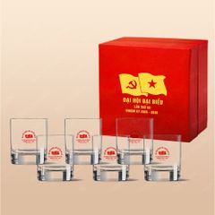 Quà tặng Đại hội Đảng - Bộ 6 ly thủy tinh lùn cao cấp