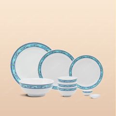 Bộ bàn ăn 12 món men trắng viền hạc xanh