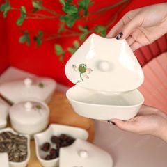 Bộ 06 hũ mứt cánh hoa vẽ đài sen