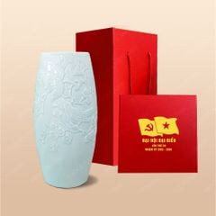 Quà tặng Đại hội Đảng - Lọ bom men ngọc khắc oanh đào