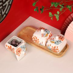 Bộ hũ mứt vuông bầu vẽ tay