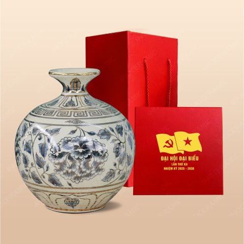 Quà tặng Đại hội Đảng - Bình tứ cảnh vẽ vàng H25