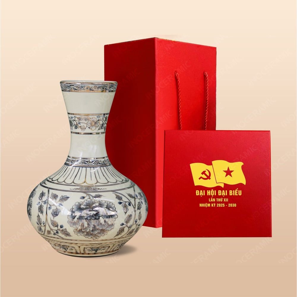 Quà tặng Đại hội Đảng - Tỏi dẹt vẽ vàng H30