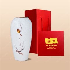Quà tặng Đại hội Đảng - Lọ hoa men chấm chim oanh