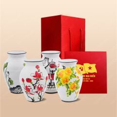 Quà tặng Đại hội Đảng - Lọ hoa dáng vò vẽ tay