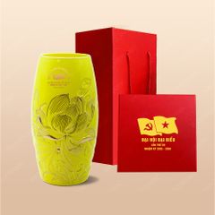 Quà tặng Đại hội Đảng - Lọ bom men vàng khắc nổi