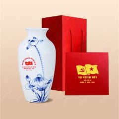 Quà tặng Đại hội Đảng - Lọ hoa sen xanh H27