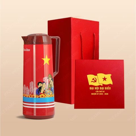 Quà tặng Đại hội Đảng - Phích giữ nhiệt cao in logo