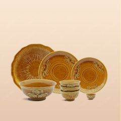 Bộ bàn ăn 12 món men hoàng thổ