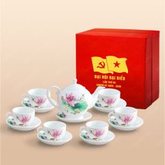 Quà tặng Đại hội Đảng - Bộ ấm trà Camelia sen hồng