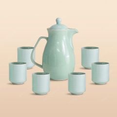 Bộ bình nước bầu men ngọc