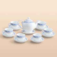Bộ ấm trà Camelia viền hạc xanh