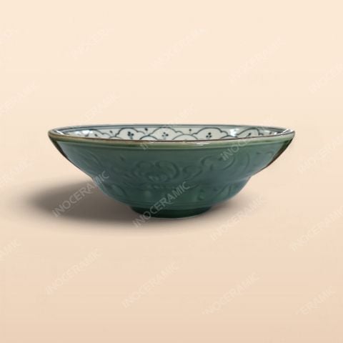 Bát cơm yêu - Bộ bàn ăn men xanh Hoa bèo
