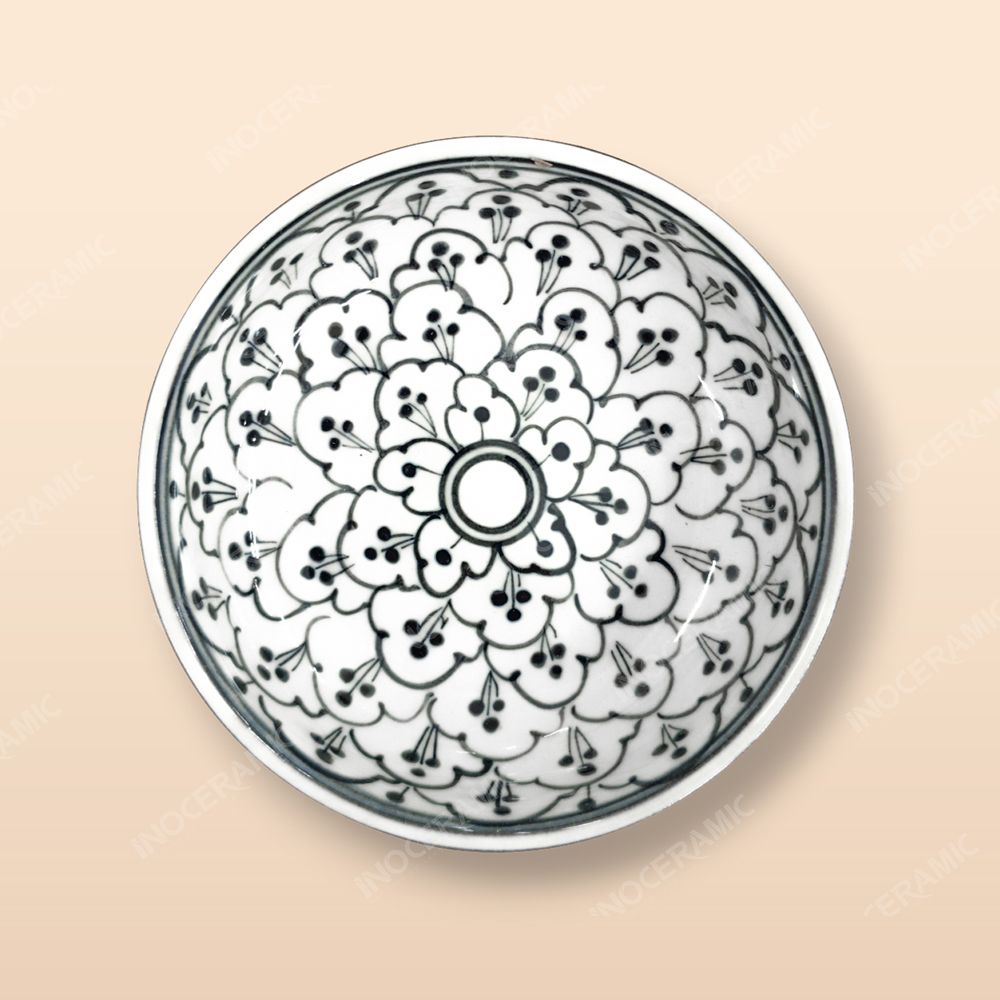 Đĩa sâu lòng - Bộ bàn ăn men xanh Hoa bèo