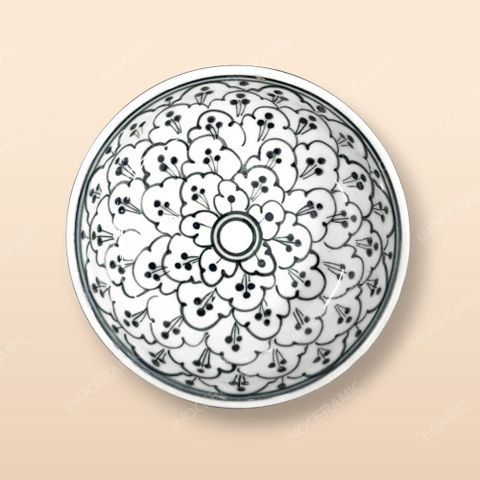 Đĩa sâu lòng - Bộ bàn ăn men xanh Hoa bèo
