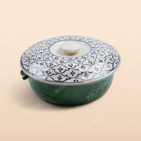Âu cơm - Bộ bàn ăn men xanh Hoa bèo