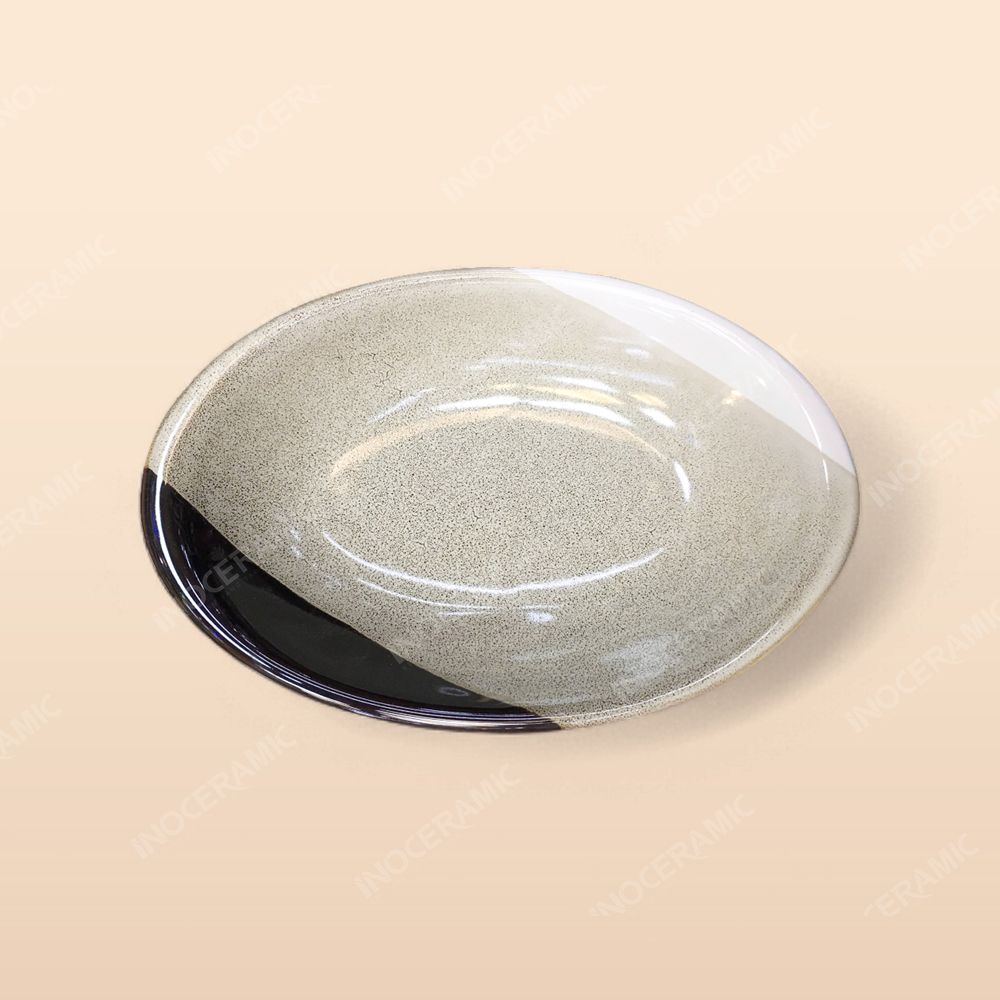 Đĩa bầu dục sâu - Bộ bàn ăn men ba màu