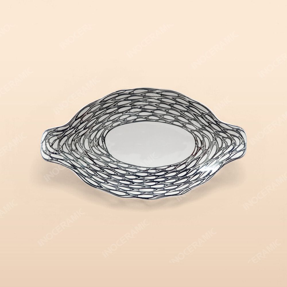 Đĩa cá - Bộ bàn ăn Vẽ cá đàn