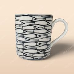 Cốc trụ có quai - Bộ bàn ăn Vẽ cá đàn