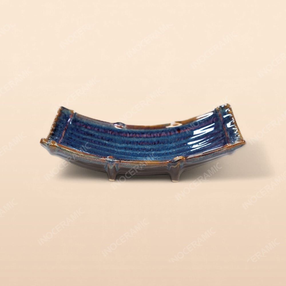 Khay nan - Bộ bàn ăn men xanh hoả biến