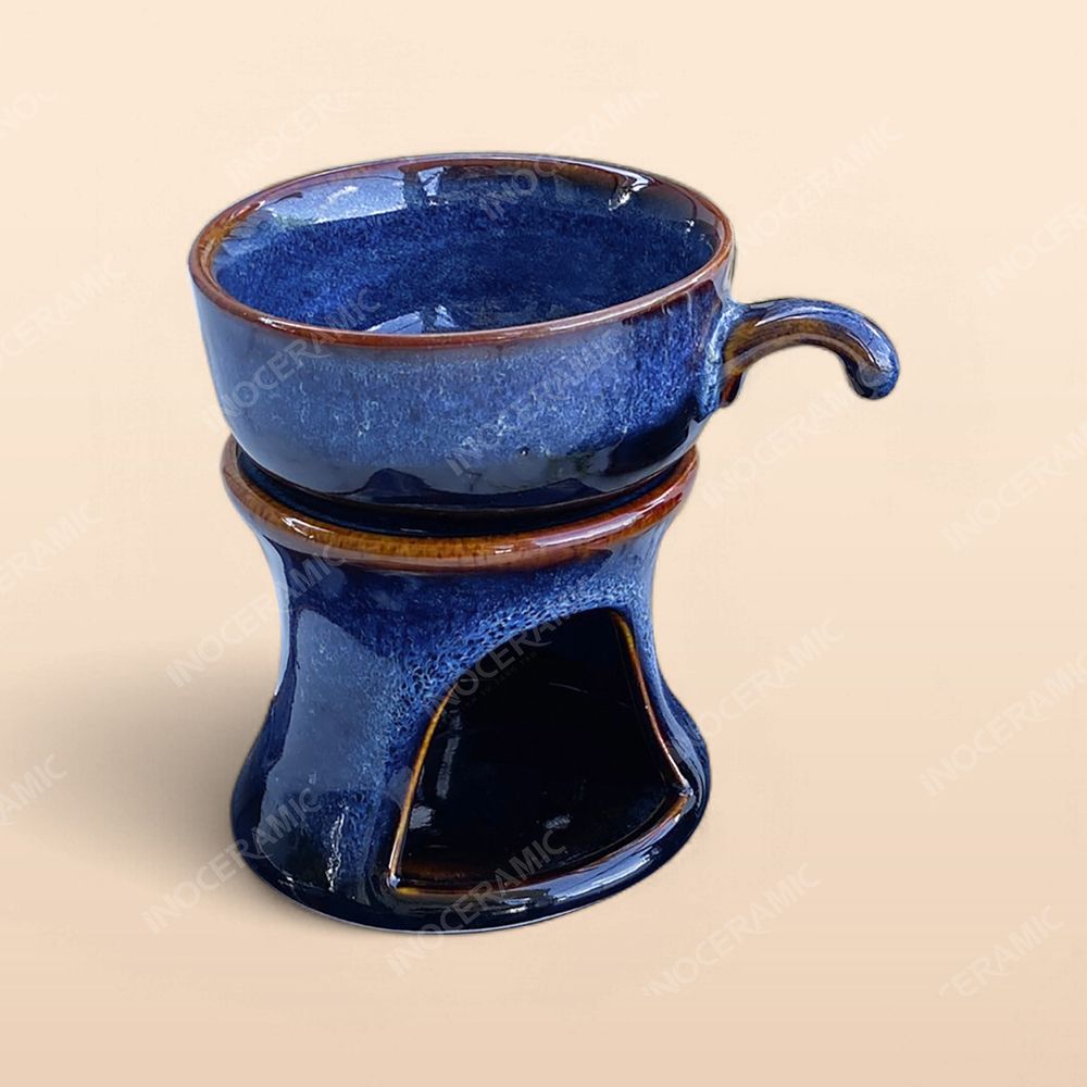 Bếp đốt cà phê - Bộ bàn ăn men xanh hoả biến
