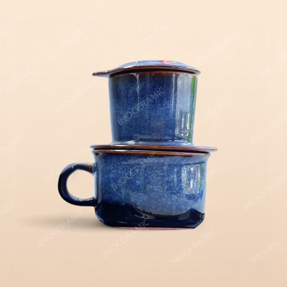 Bộ phin cà phê - Bộ bàn ăn men xanh hoả biến
