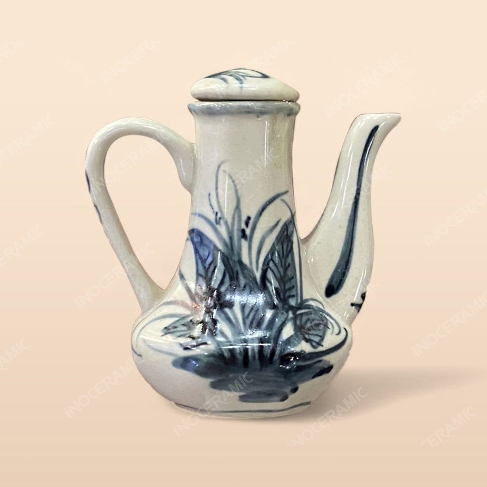 Lọ mắm - Bộ bàn ăn men rạn vẽ chuồn xanh
