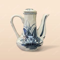 Lọ mắm - Bộ bàn ăn men rạn vẽ chuồn xanh