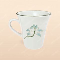 Cốc lipton - Bộ bàn ăn men kem vẽ sen xanh